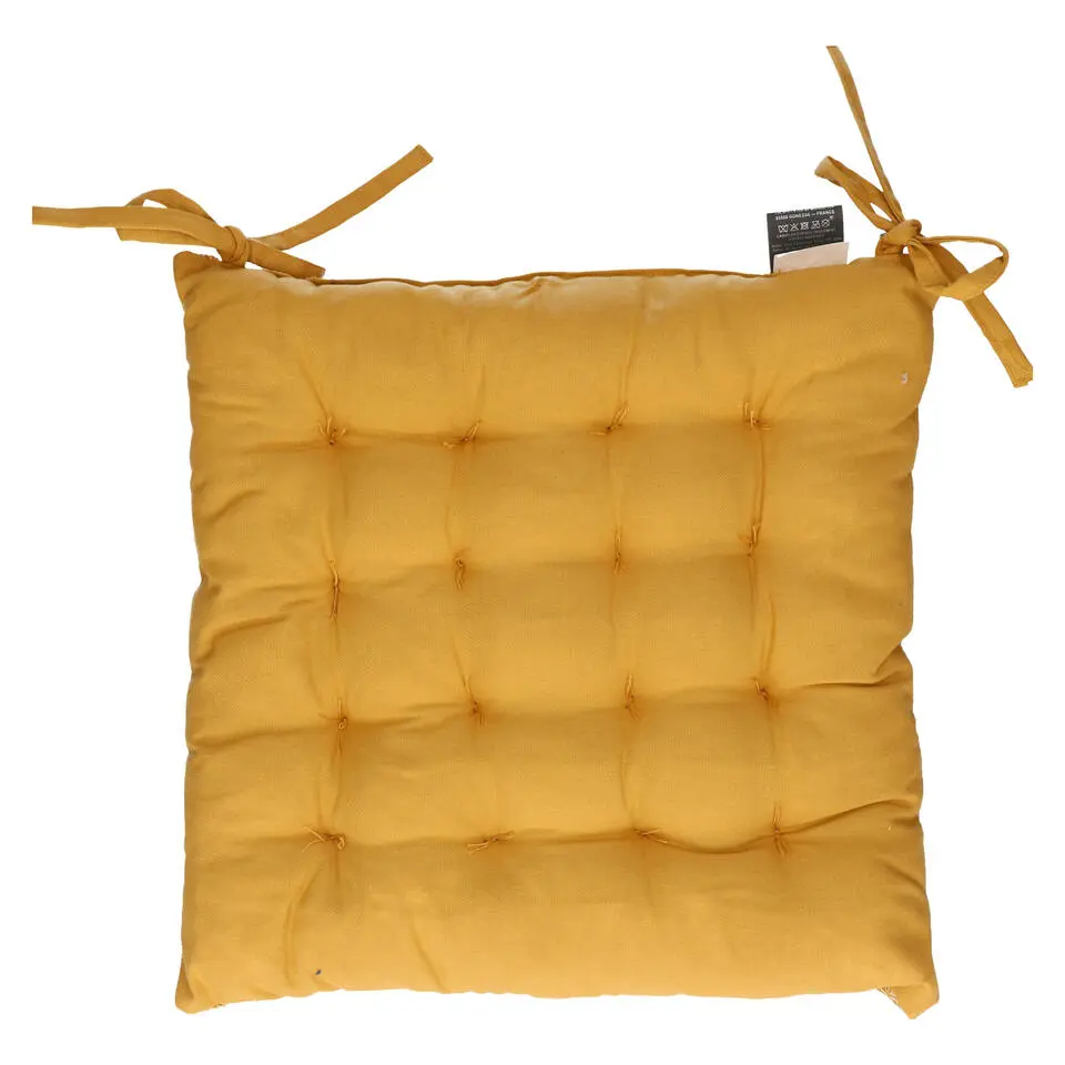 Atmosphera Stoelkussen - okergeel - katoen - 36 x 36 x 4 cm