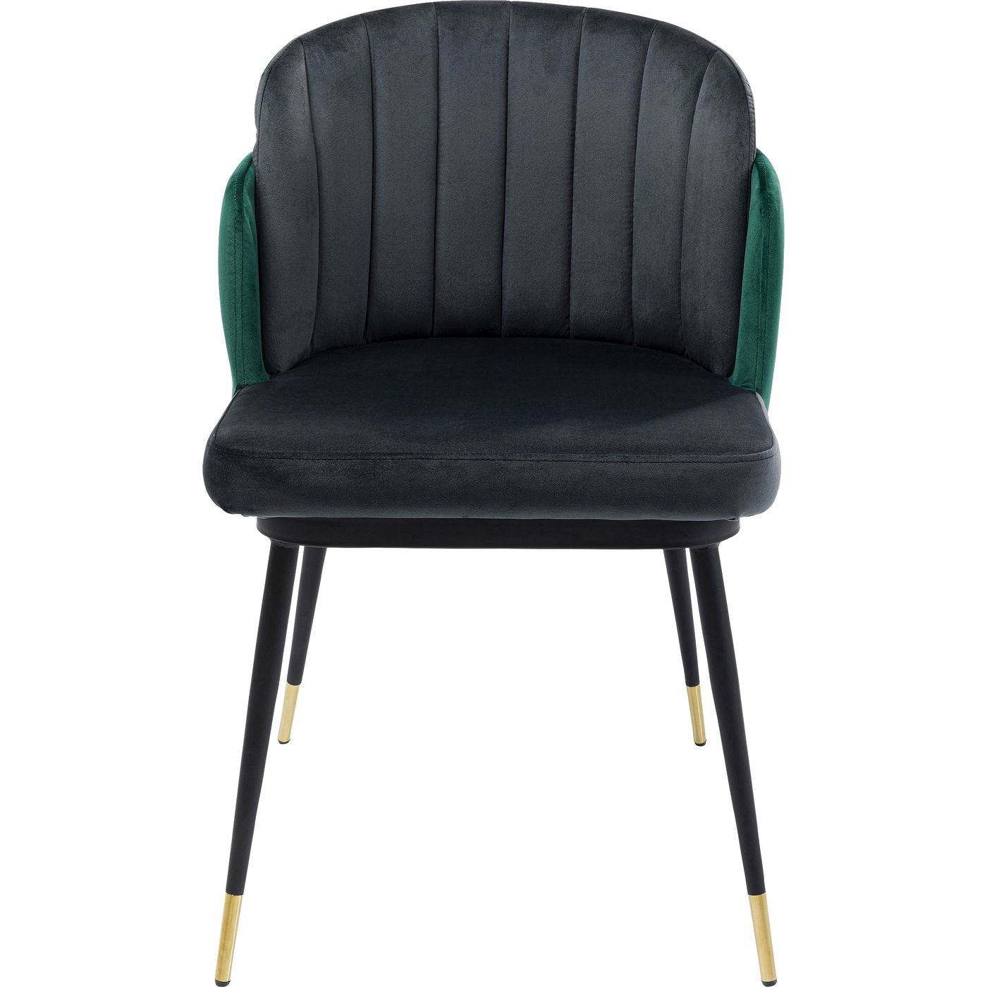 Kare Design Stoel Hojas fluweel grijs en groen