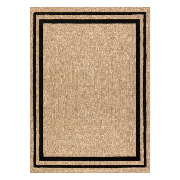 Dywan SPARK 0687 beż / czarny - Ramka, sizal, strukturalny160x220 cm