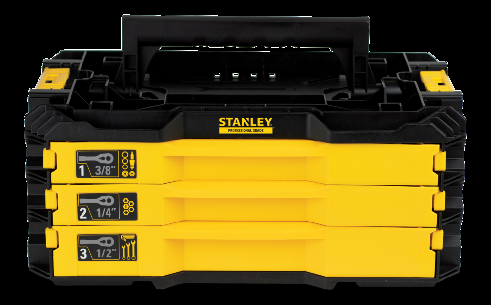 Stanley Professional Grade Black Chrome Socket Set, 203-pc SAE/Metric