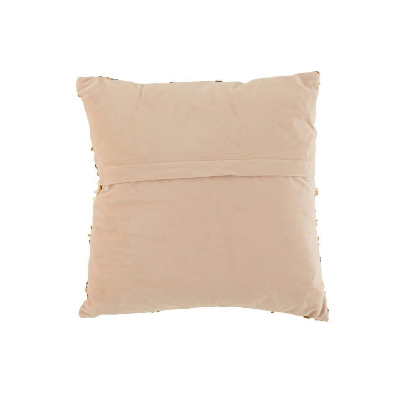 SEQUINS - Coussin velours champagne/beige 45x45cm