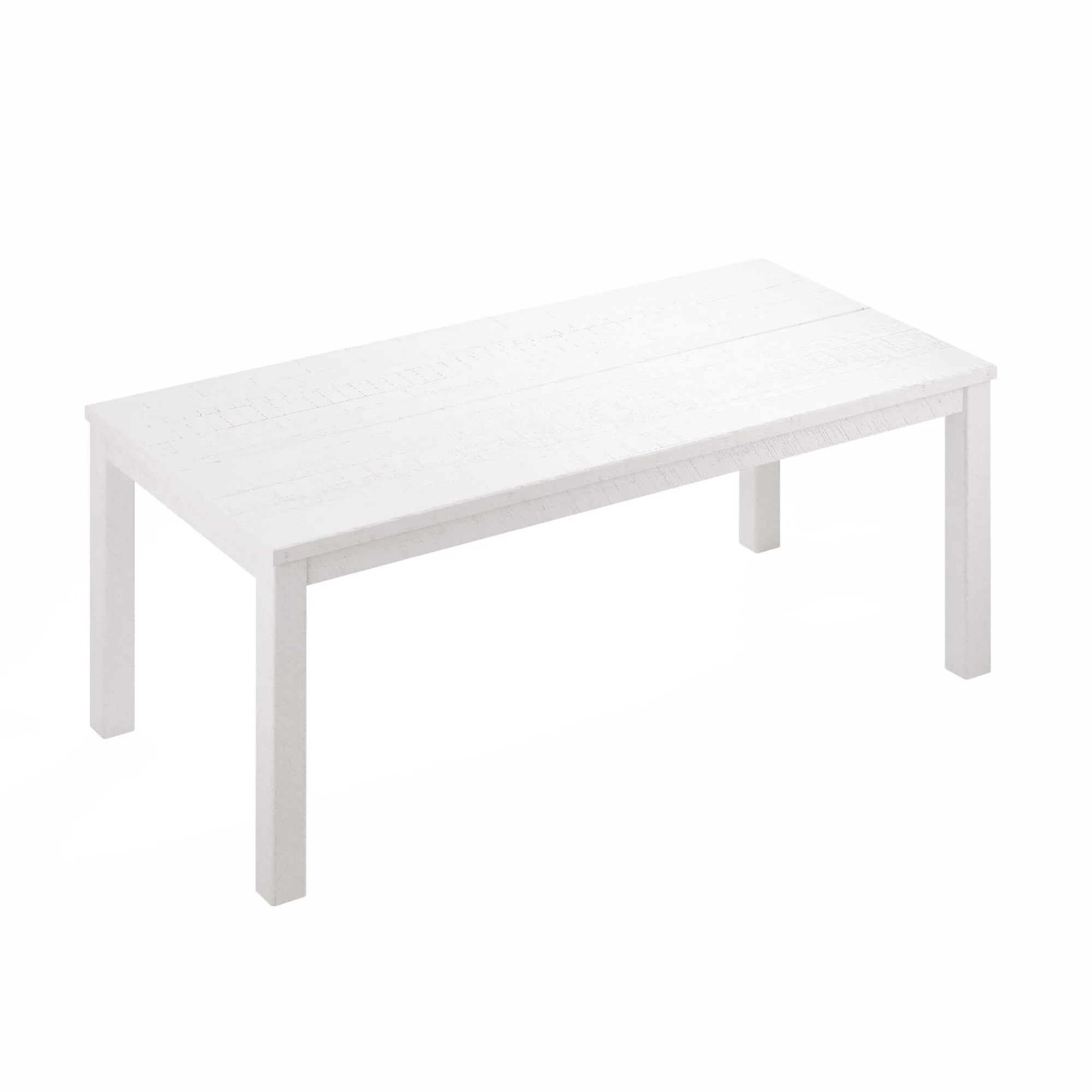 Solid Wood Rectangular Dining Table for 8 with Rustic Distressed Finish - 35.38” D x 63” W x 30” H