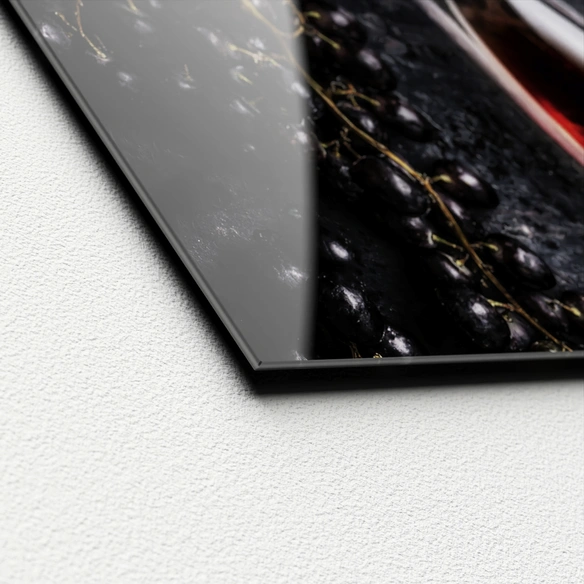 Glasbild »Wein und Trauben«, mehrfarbig, Digitaldruck