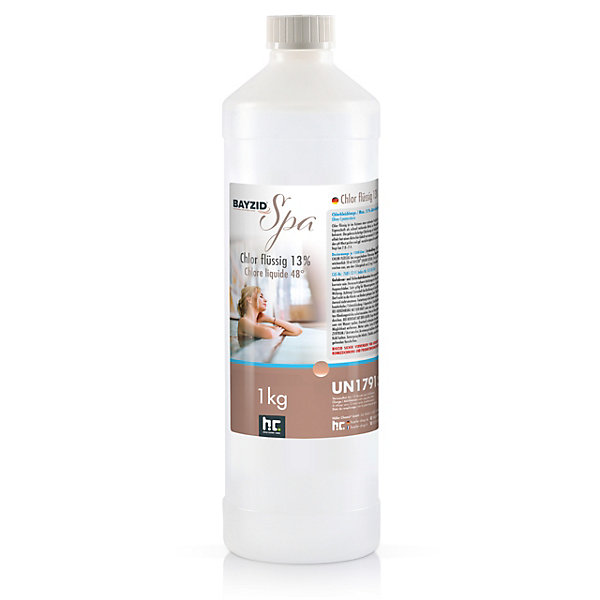 Chlore Liquide Bayzid Spa 6 x 1 Kg, Désinfectant Rapide Et Puissant Pour Spas, Jacuzzis Et Pataugeoires