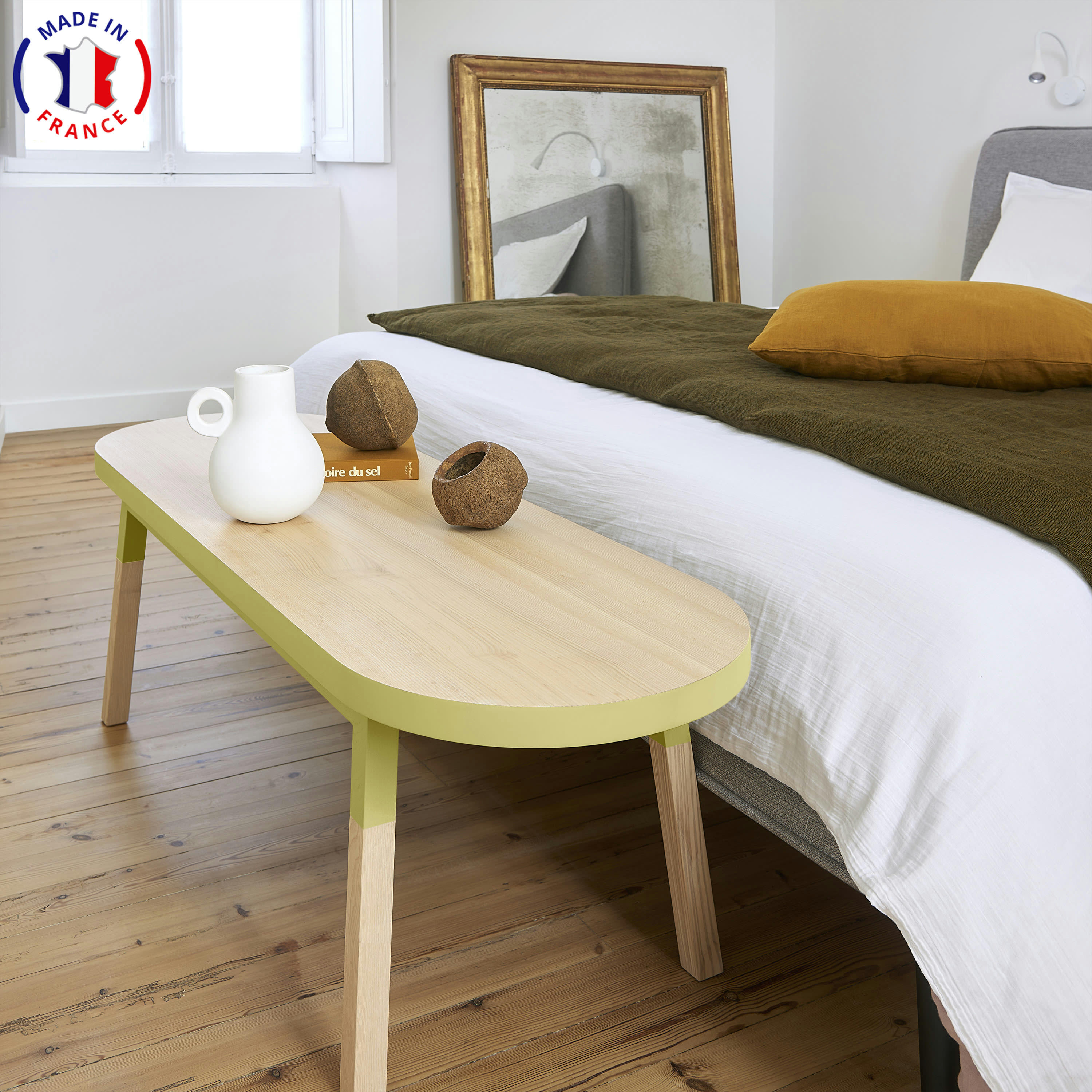 EGEE - Bout de lit banc 140 cm, 100% frêne massif