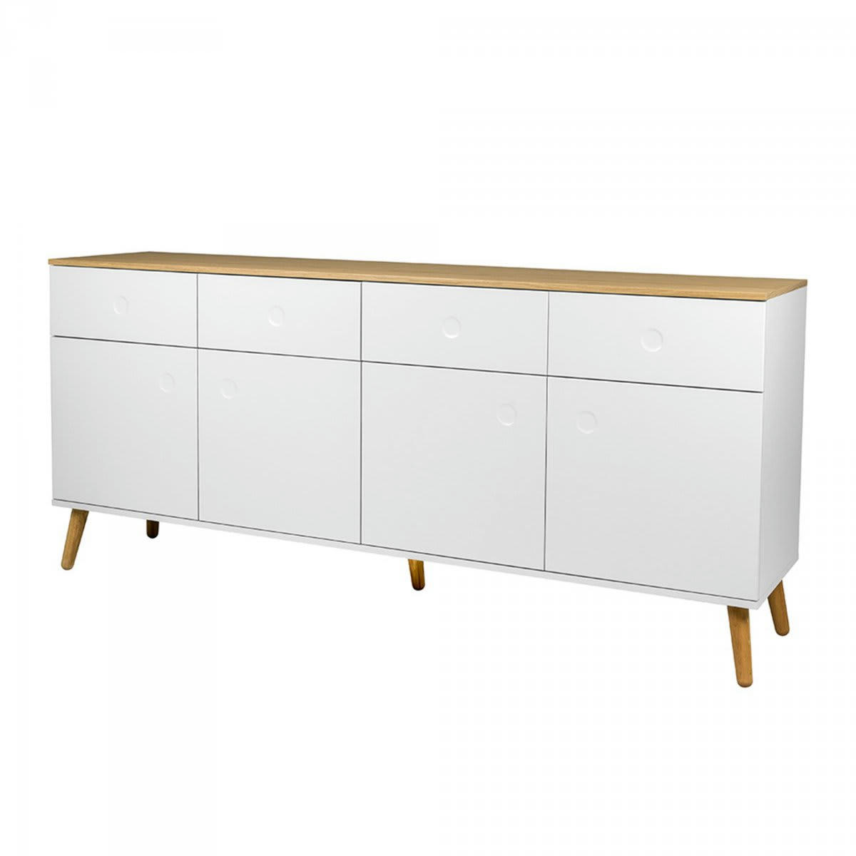 ZINO - Buffet bas 192cm style scandinave blanc