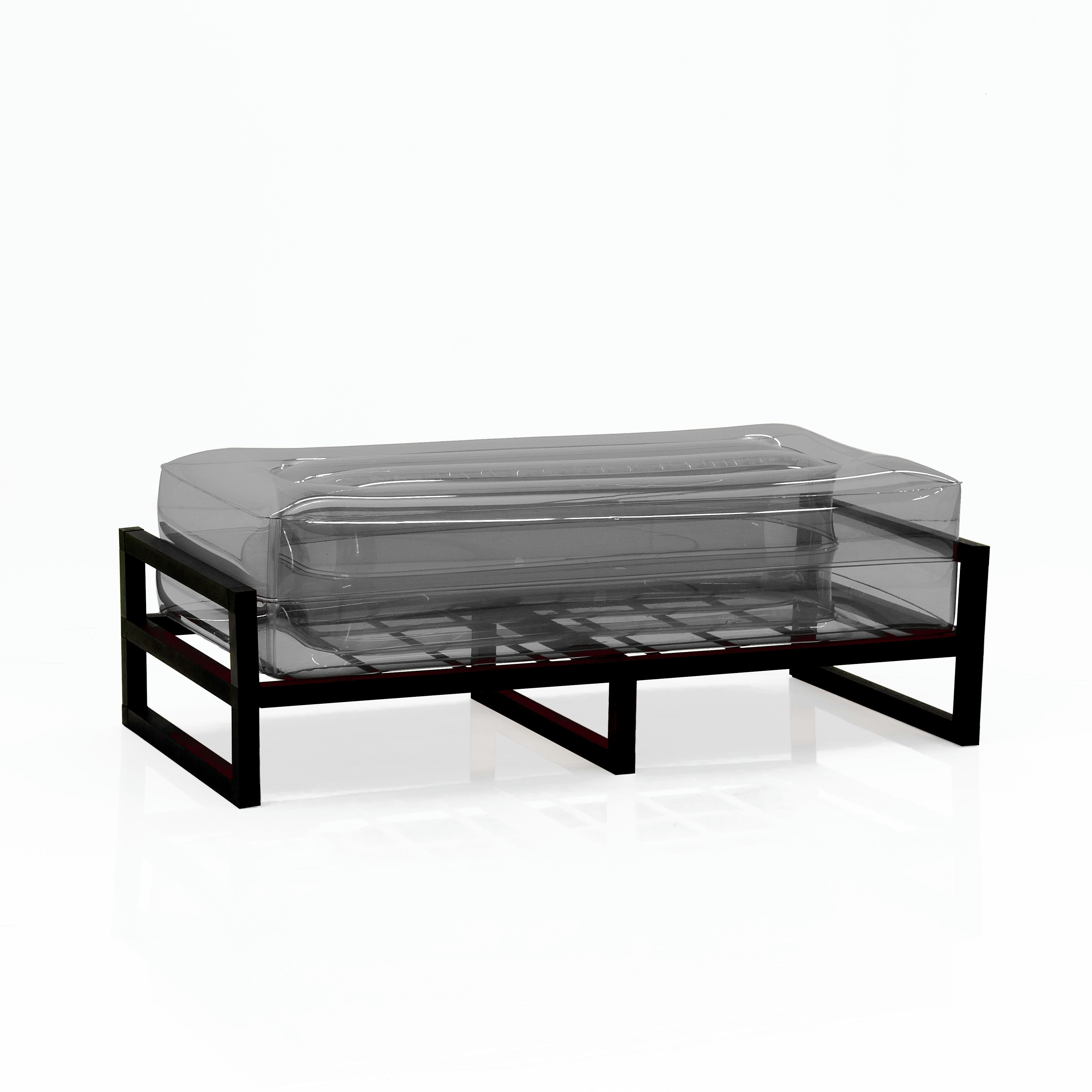 YOMI - Banc design tpu noir cadre en aluminium