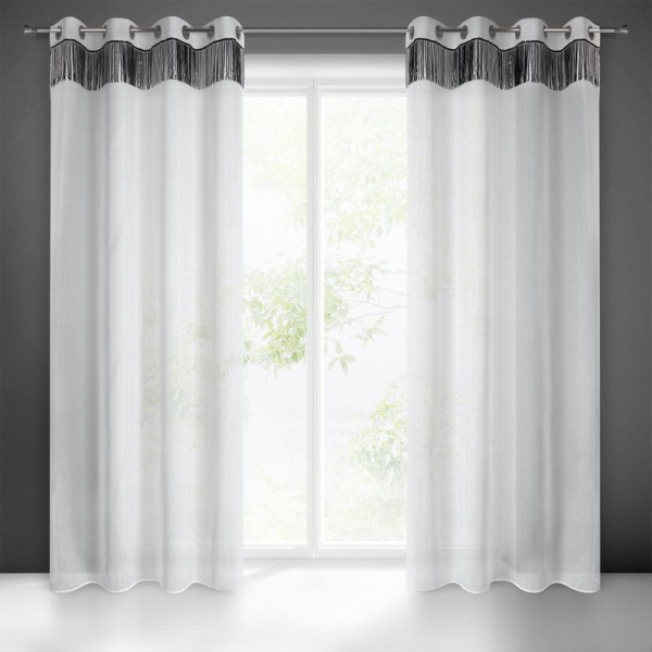 Firana na przelotkach JASPER 140x250 biała