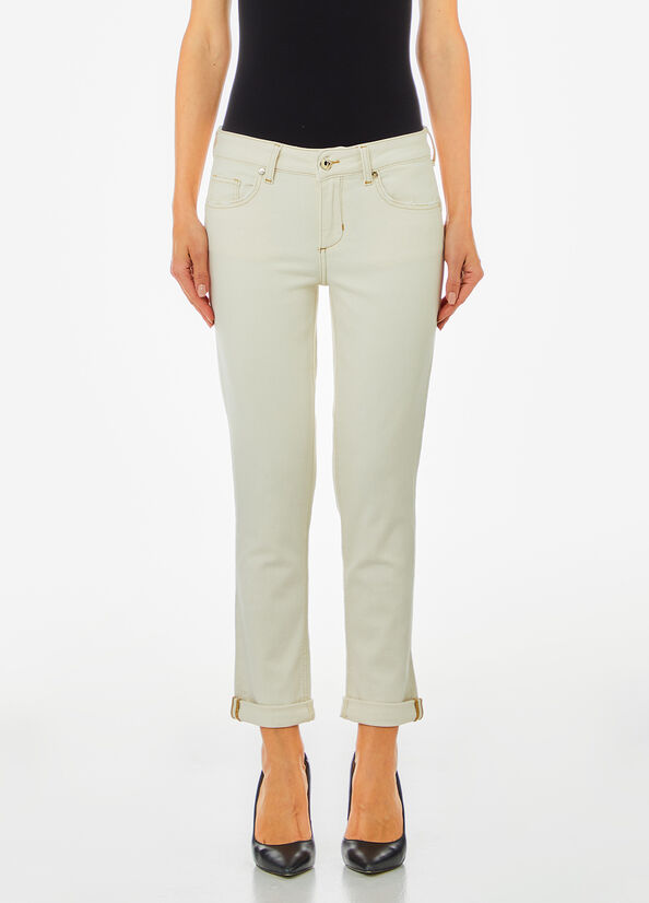 Pantalone skinny con risvolto