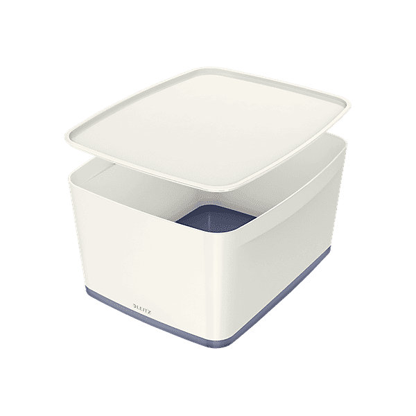 Grande Bac plastique avec couvercle 18 litres My Box - Gris