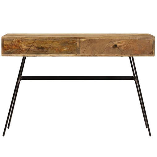 NNEVL Writing Desk with Drawers Solid Mango Wood 110x50x76 cm