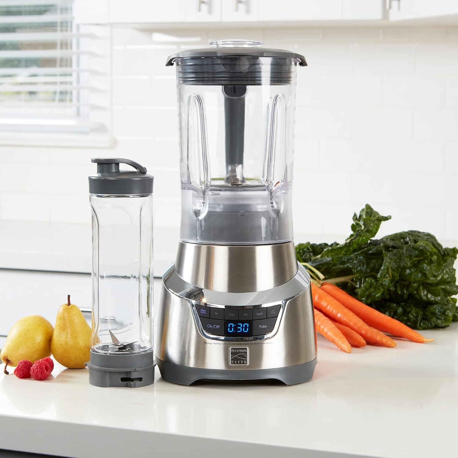 Kenmore Elite Countertop Blender – Electric Mixer for Smoothies, Ice Crush & Pulse Function, Heavy Duty Pitcher, Kitchen Appliance, Dishwasher-Safe Jar