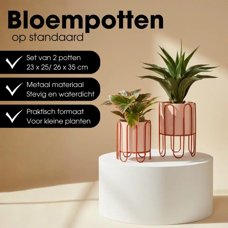 Mica Decorations Dione Bloempot �?Set van 2 �?Roze