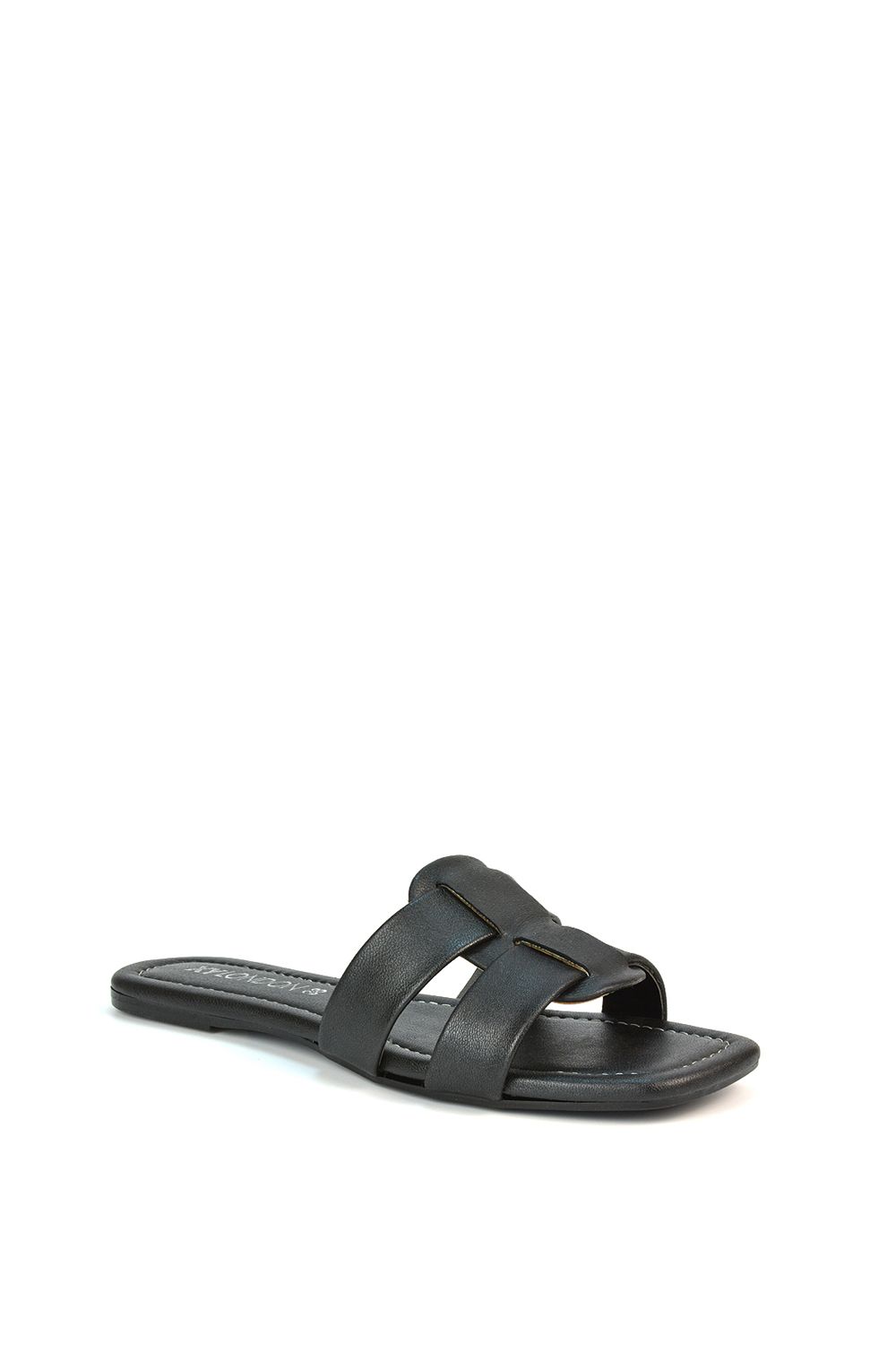 XY London Chelsea' Leather Slip On Flat Slider Sandal Shoes