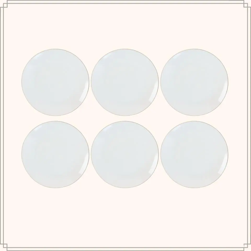 OTIX Ontbijtborden Dessert Gebaksbordjes Borden Set van 6 Stuks 20cm Wit met