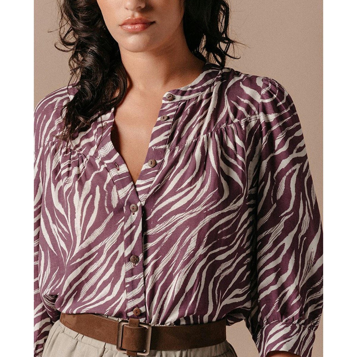 Blouse  Lazuli boutonnée manche 3/4
