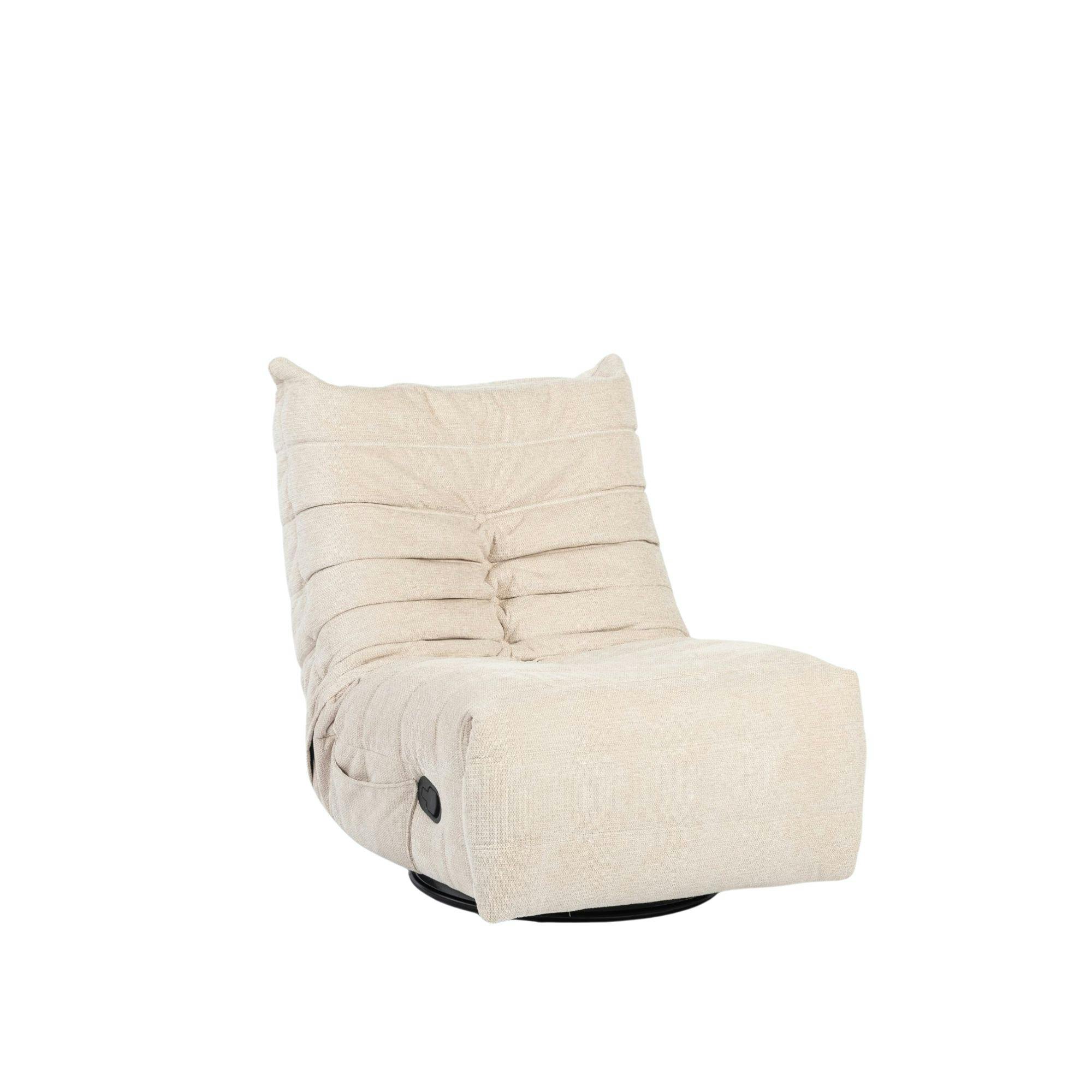 Fauteuil relax inclinable beige tissu plissé BELORA