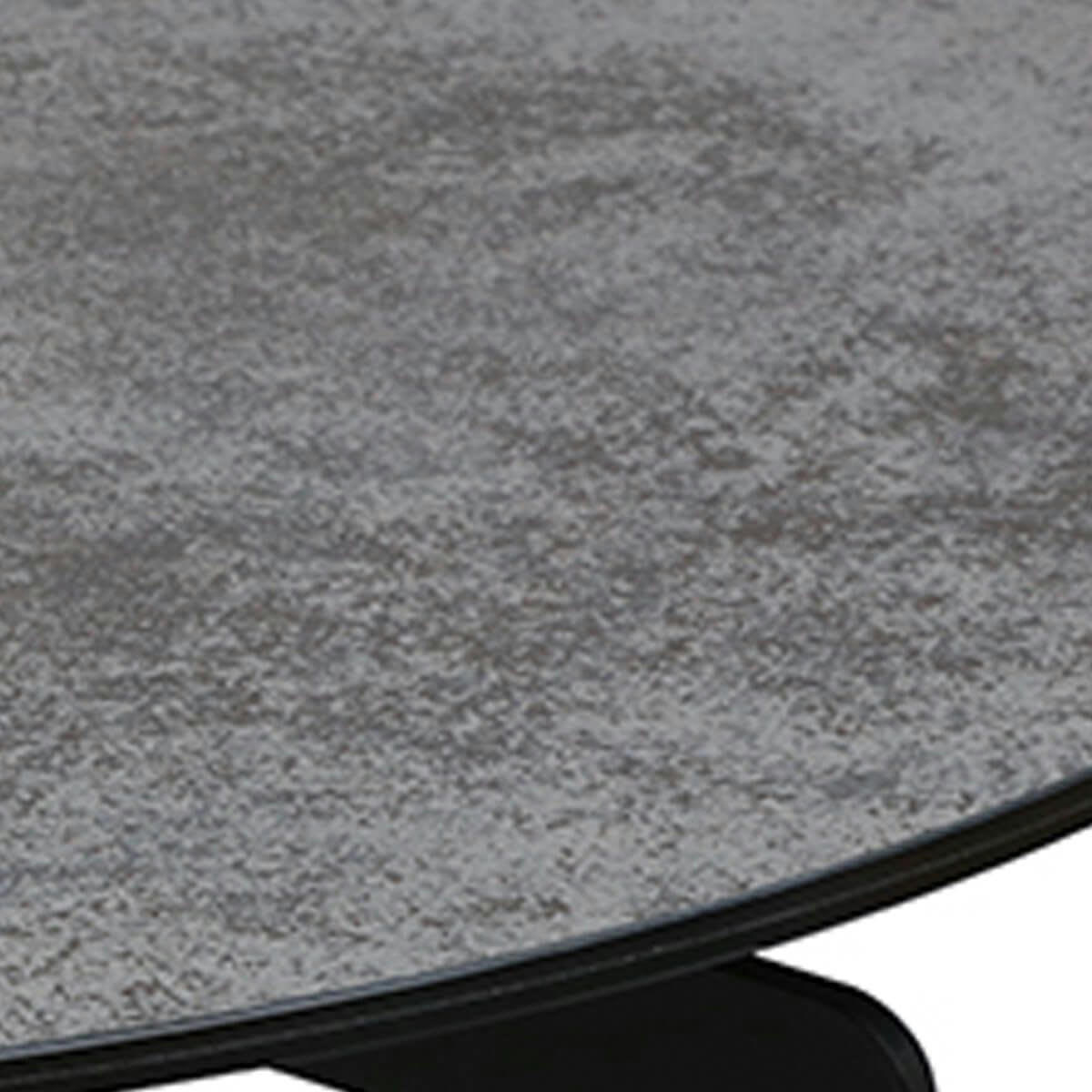 DELORA - Table  basse ronde acier et verre feuilleté