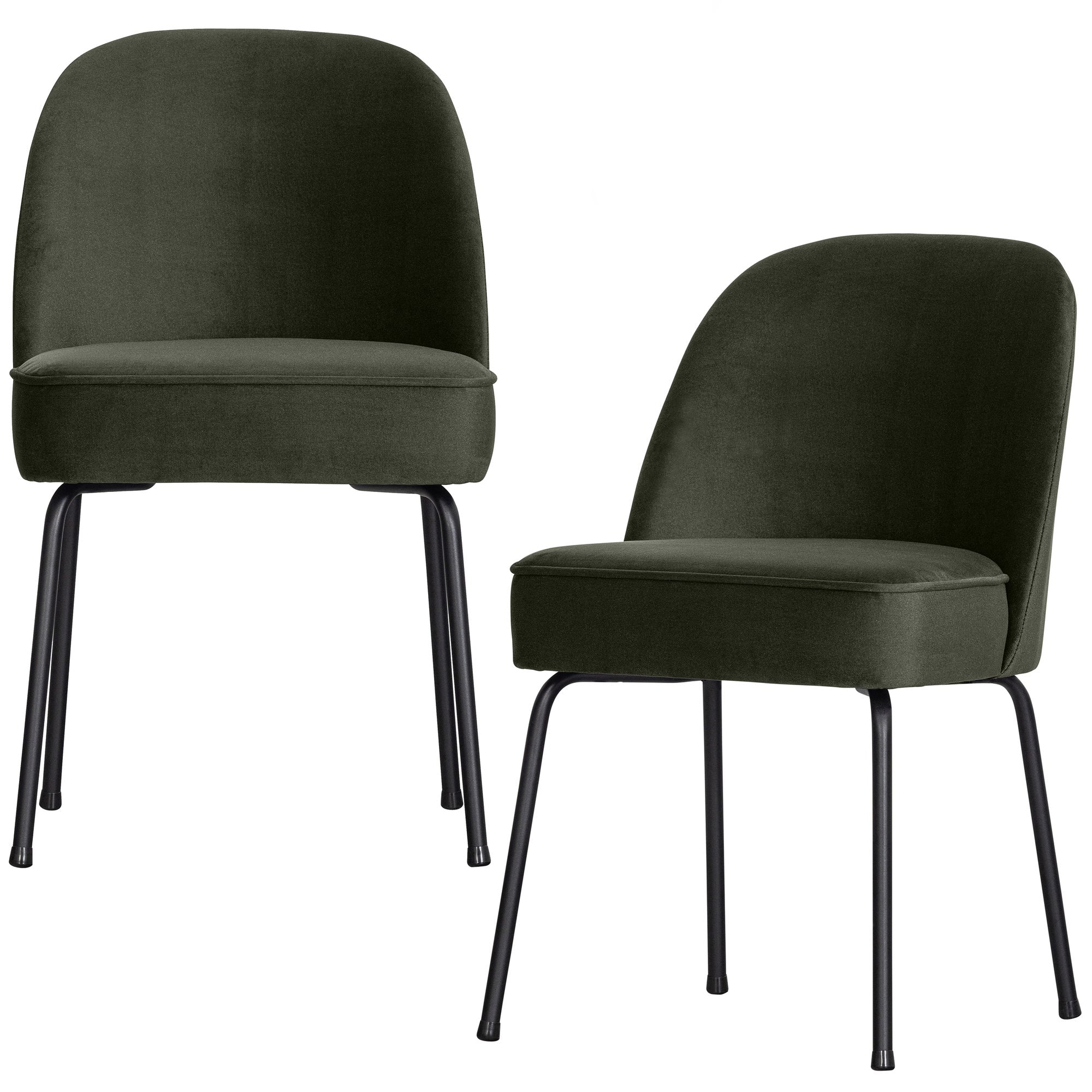 WOOOD eetkamerstoelen Vogue- Fluweel - Donkergroen - Set van 2