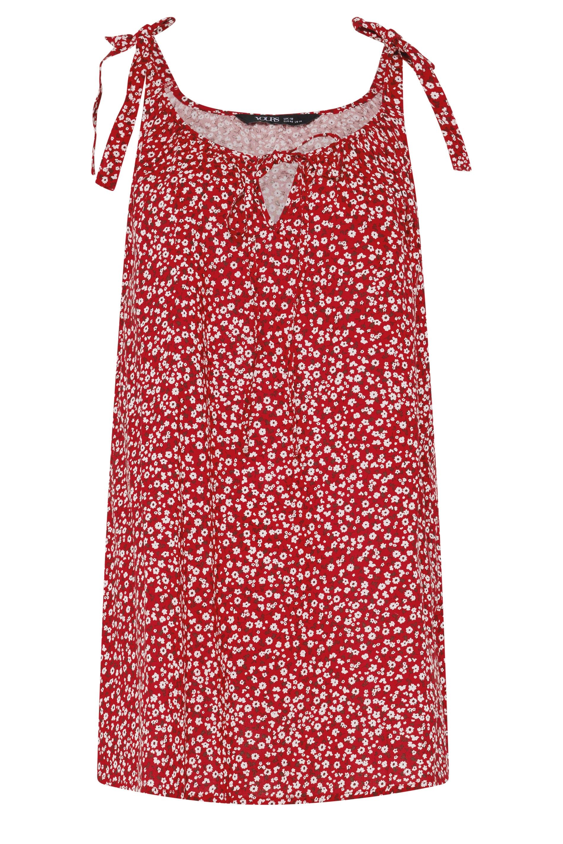 Yours Ditsy Floral Strappy Vest Top