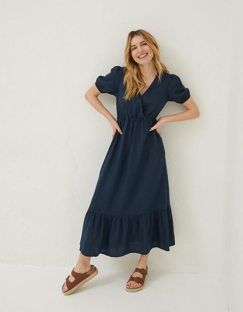 Vivvie Linen Midi Dress