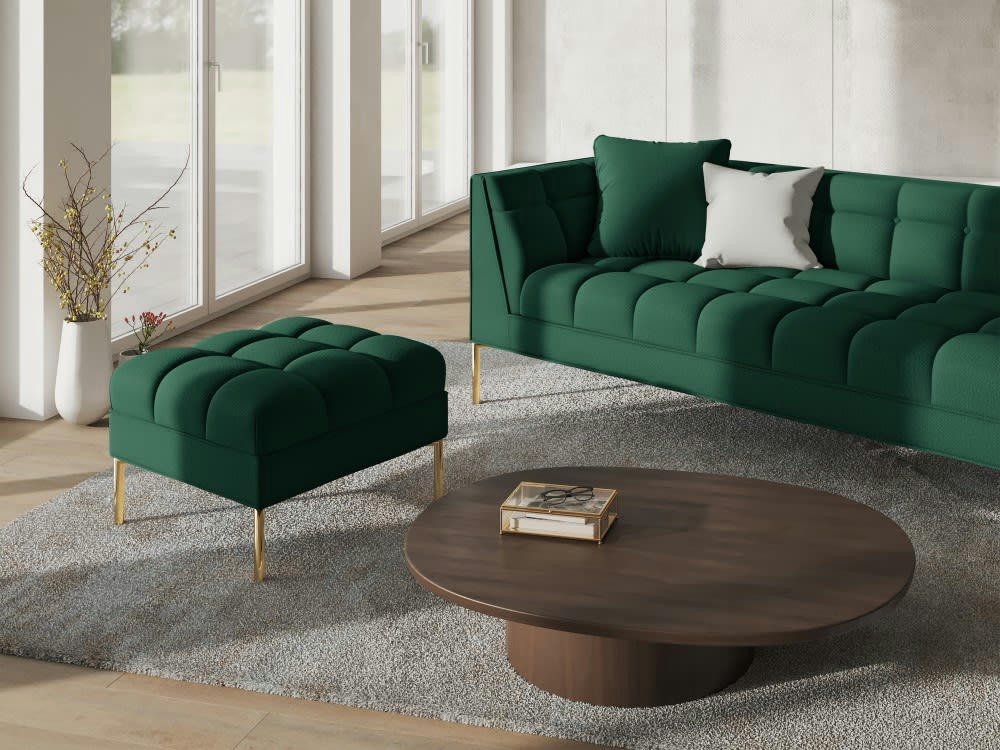 KAROO - Pouf tissu structuré vert