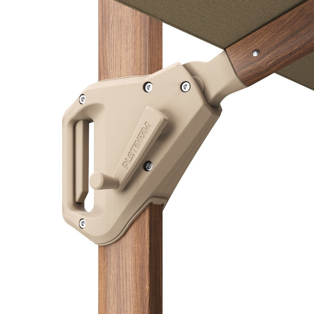 Platinum Challenger Zweefparasol T1 Premium 4x3 m. - Champagne - Teak