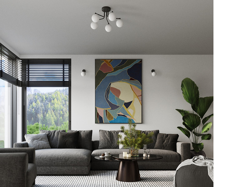 Lampa sufitowa Astral 5-punktowa stalowa czarna