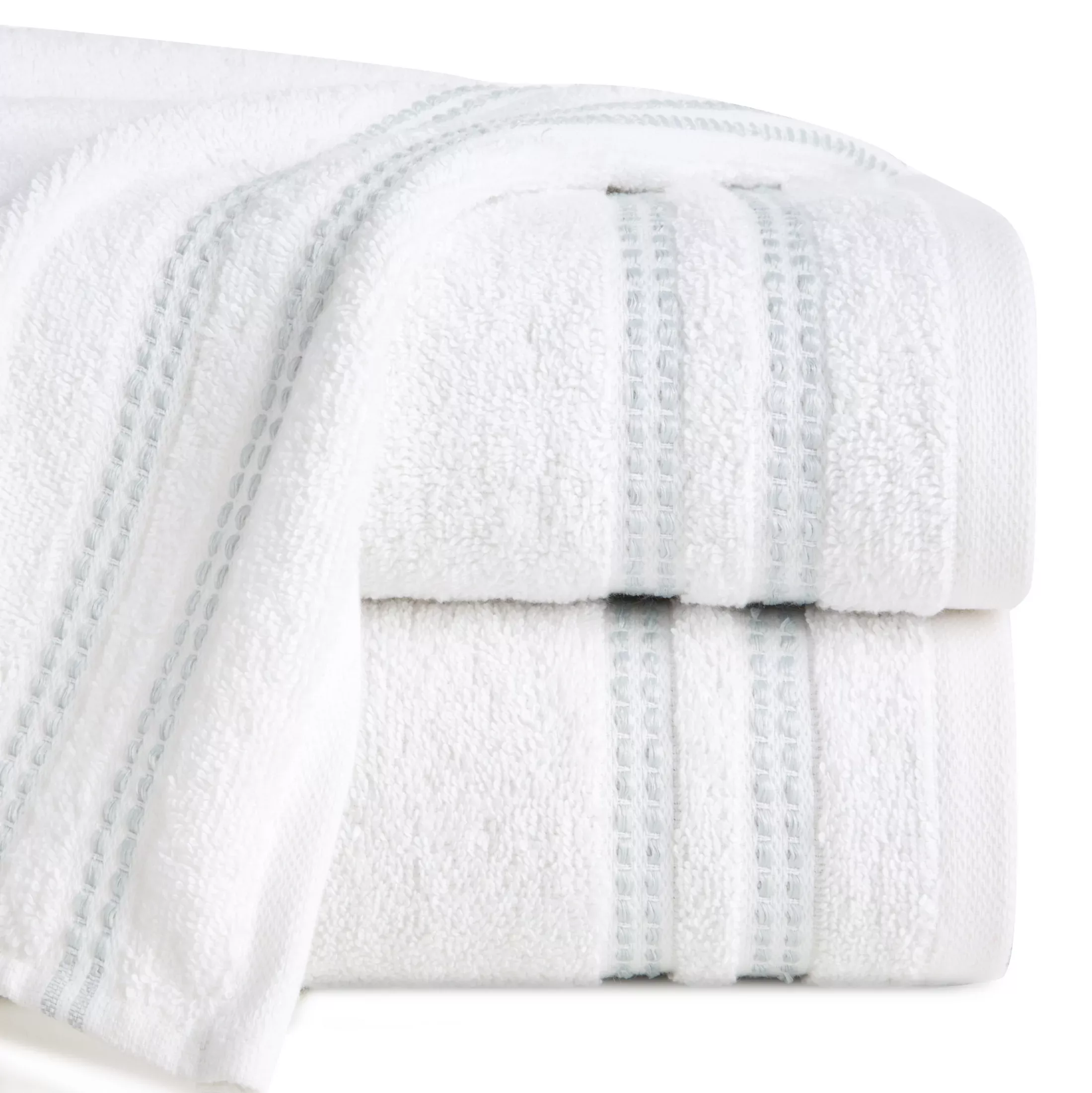 Ręcznik do rąk 30x50 cm bawełniany kolor biały z subtelną bordiurą w paseczki 500 g/m2 ALLY