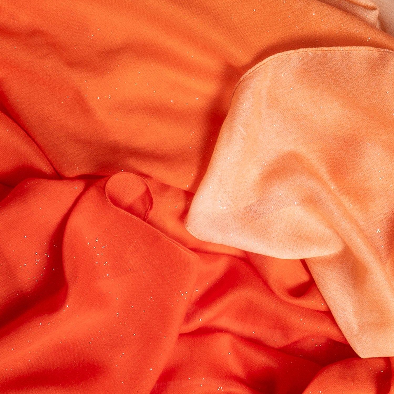Foulard orange pailleté effet deep dye