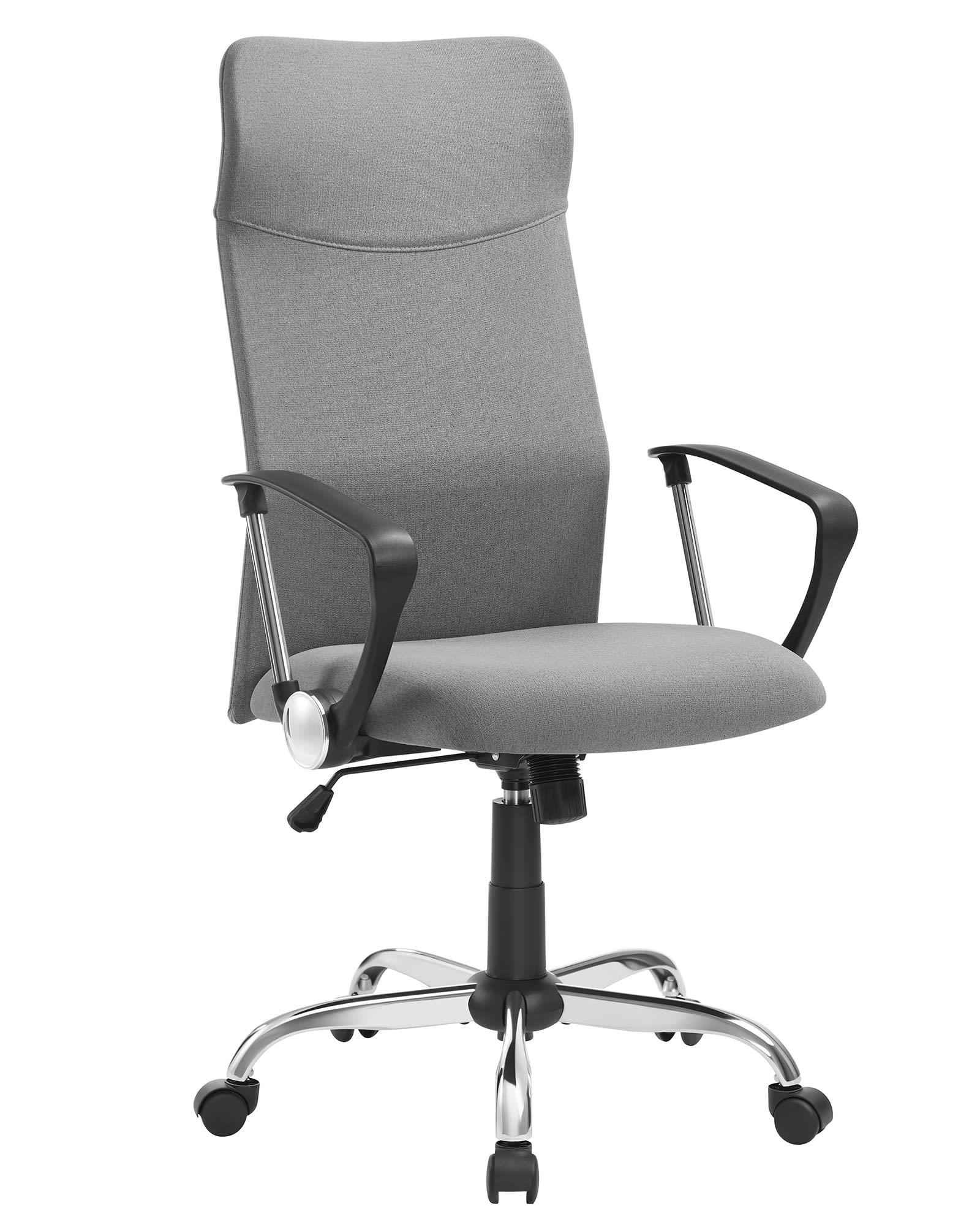 - Fauteuil de bureau rembourré tissu polyester gris