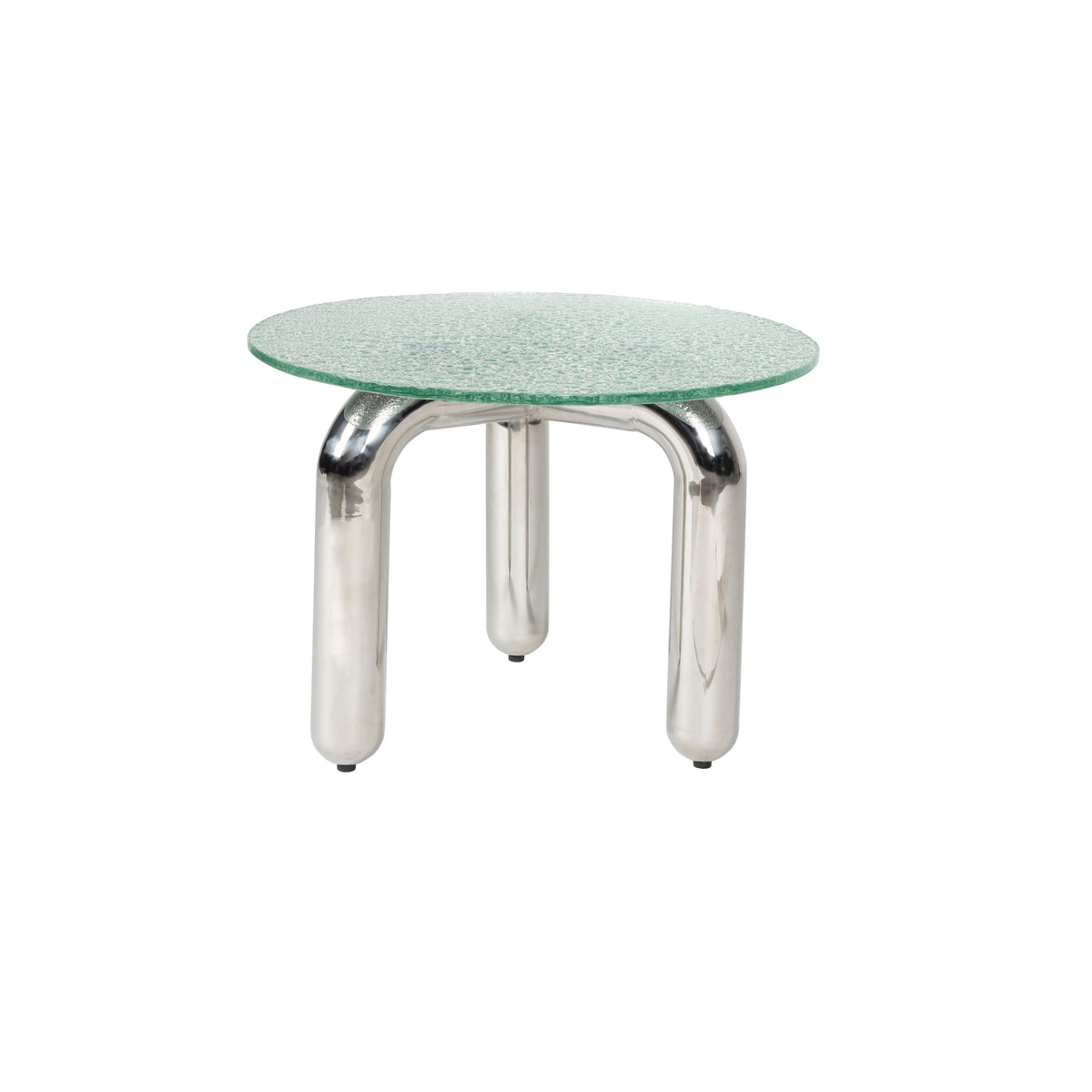 Dutchbone Marly Bijzettafel Rond 60 cm Glas/Chroom - Zilver