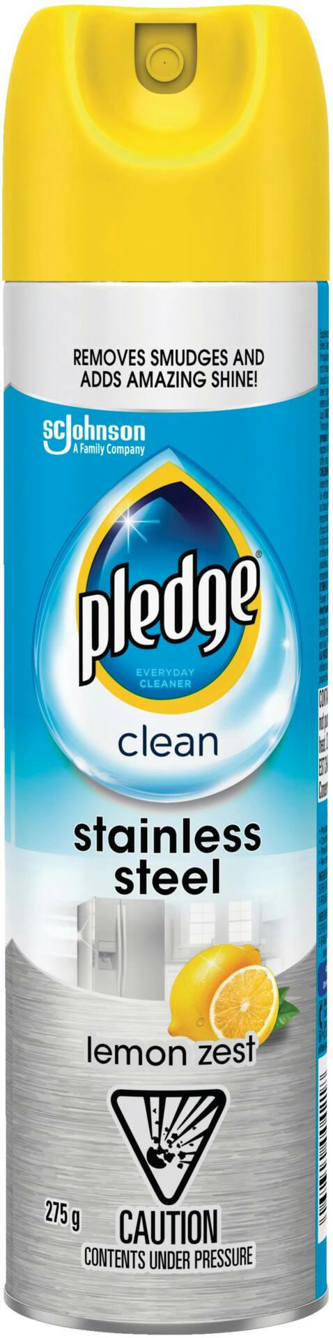 Pledge Stainless Steel Cleaner Spray, Lemon Scent, 275-g