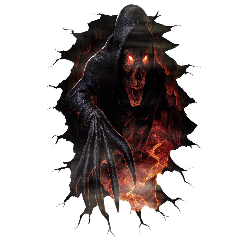 Sticker de sol Halloween XL 3D trompe-l'oeil L90X90 cm (2 modèles)