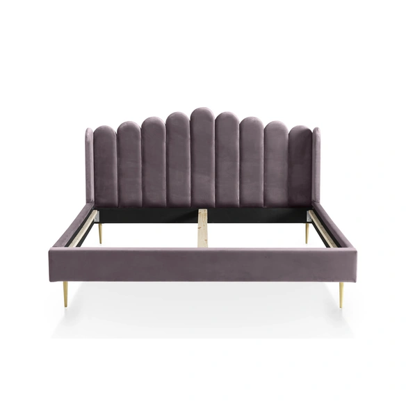 Muschelbett, rose/goldfarben, MDF/Samt (100% Polyester)/Metall