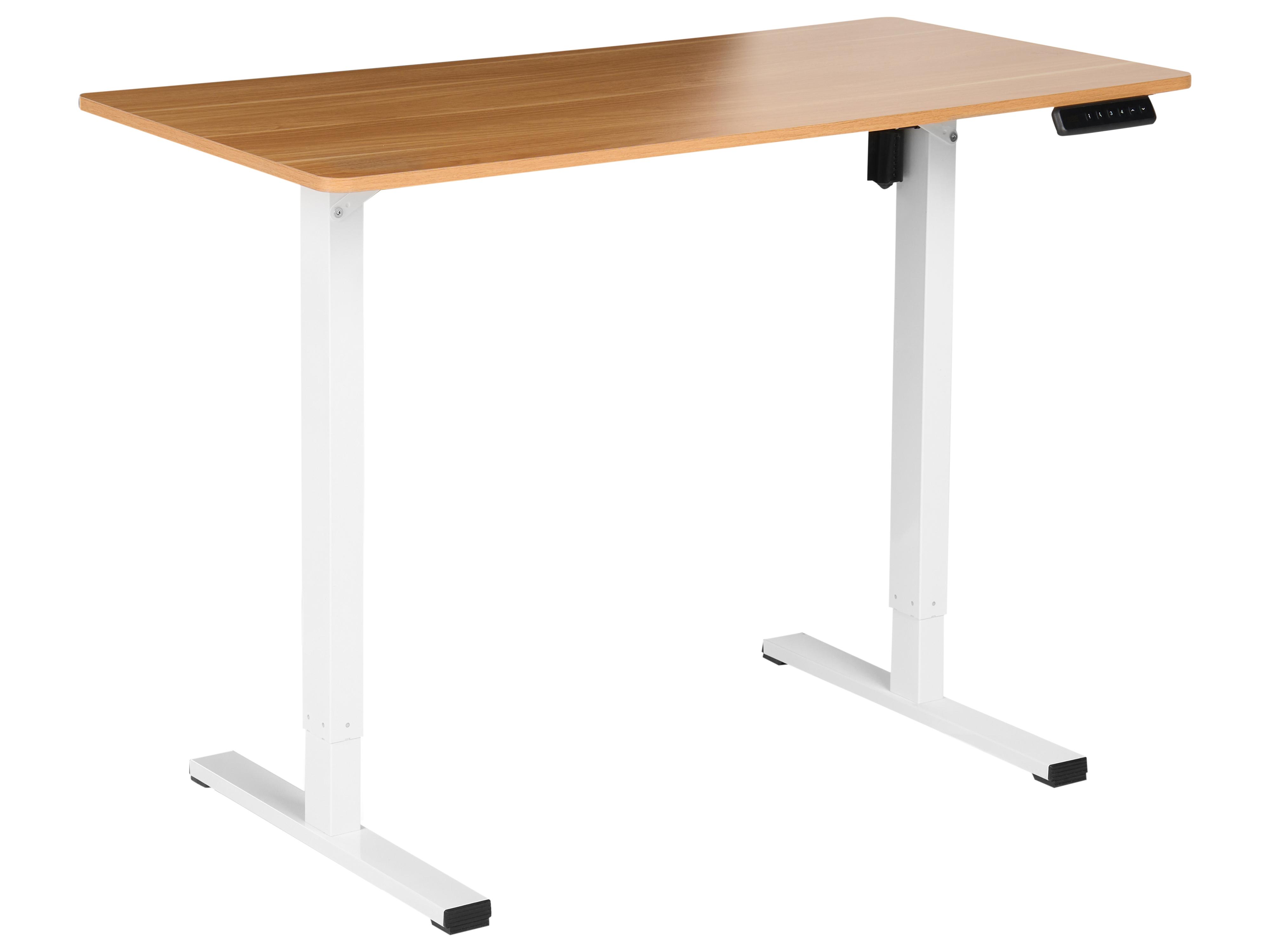 Electric Adjustable Standing Desk TAVARES Light Brown/ White 120 cm 60 cm