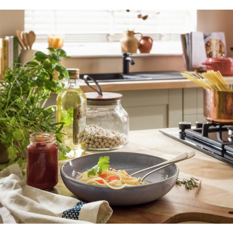 Habitat Evora 4 Piece Stoneware Pasta Bowls - Blue