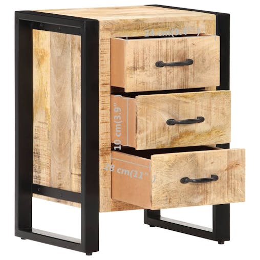 NNEVL Bedside Cabinet 40x35x55 cm Solid Mango Wood