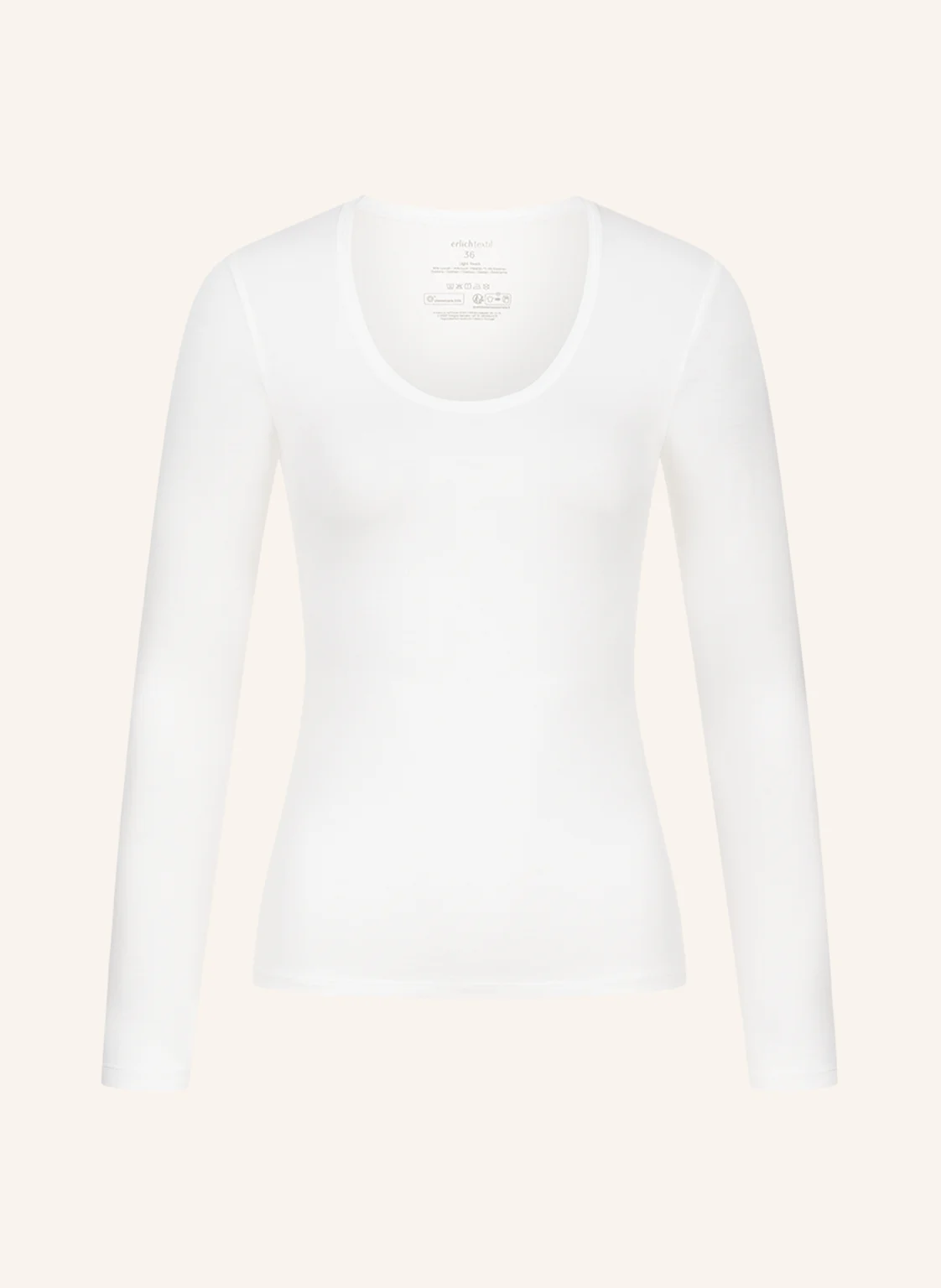 erlich textil Light Touch tiefausgeschnittenes Langarmshirt mit Lyocell - seidig weich