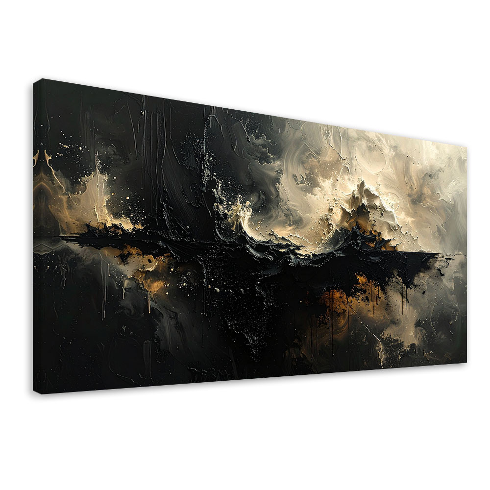Obraz do salonu sypialni biura, Ciemna abstrakcja w odcieniach beżu 80x40