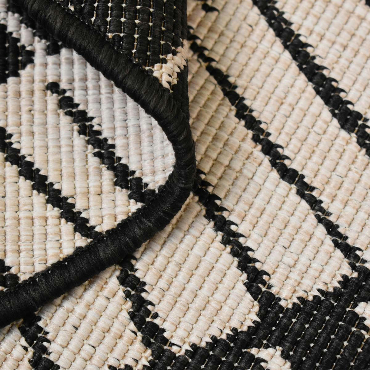 EXT COSMIC REVERSIBLE ROND - Tapis extérieur noir 240x240 rond