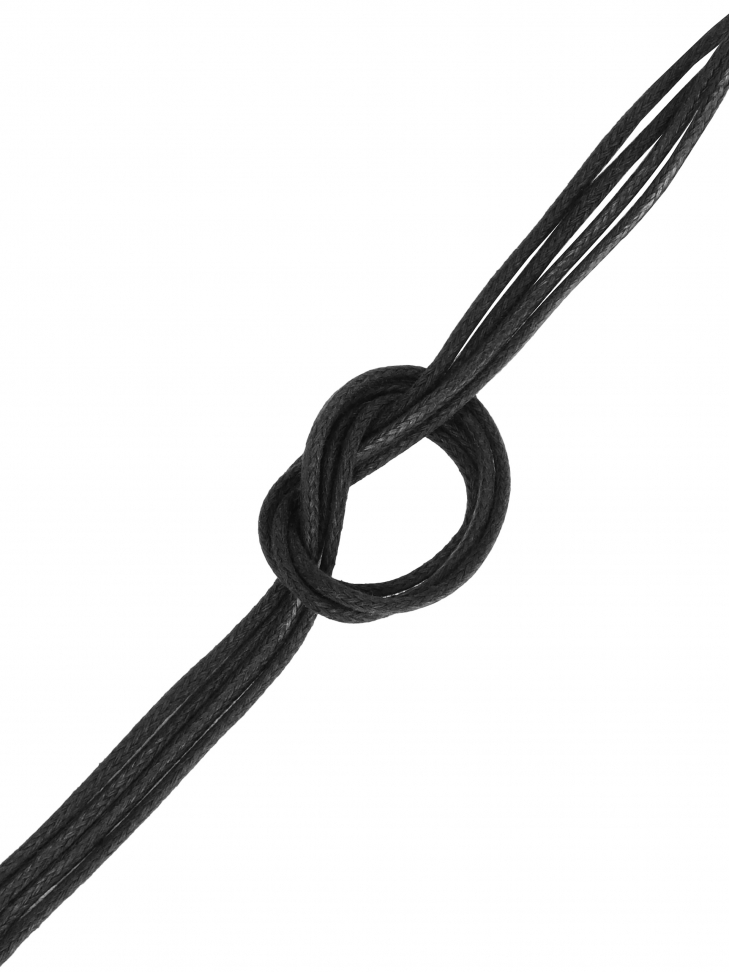 Round waxed laces in black color
