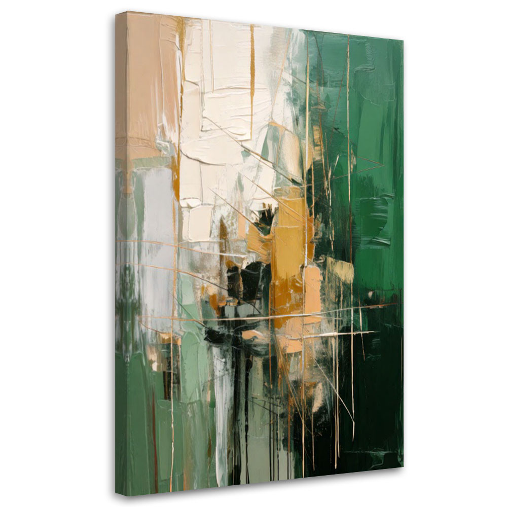 Feeby Obraz na płótnie, Abstrakcja Geometryczna Zielony 40x60
