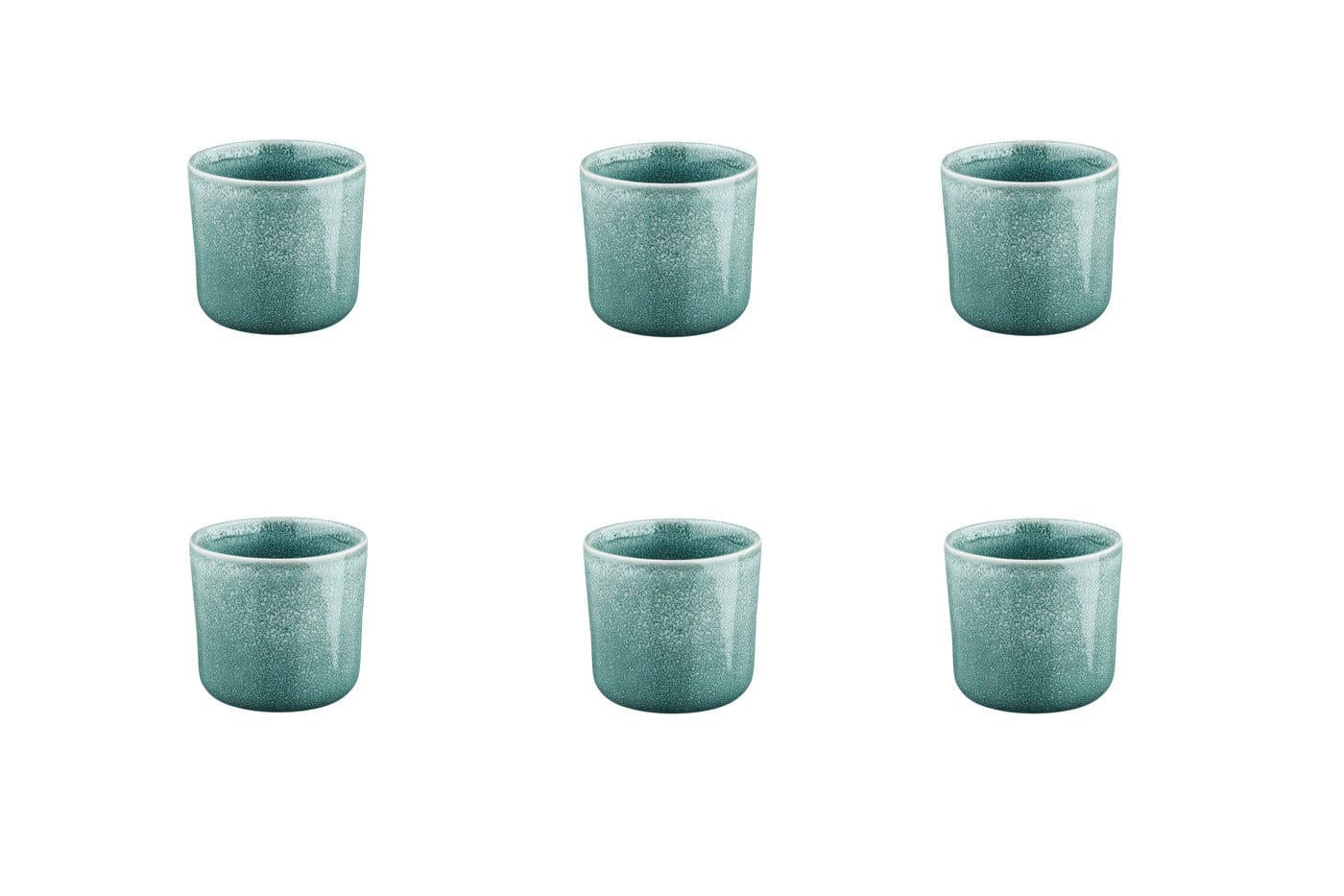 MAGMA - Lot de 6 mugs en grès bleu 20cl