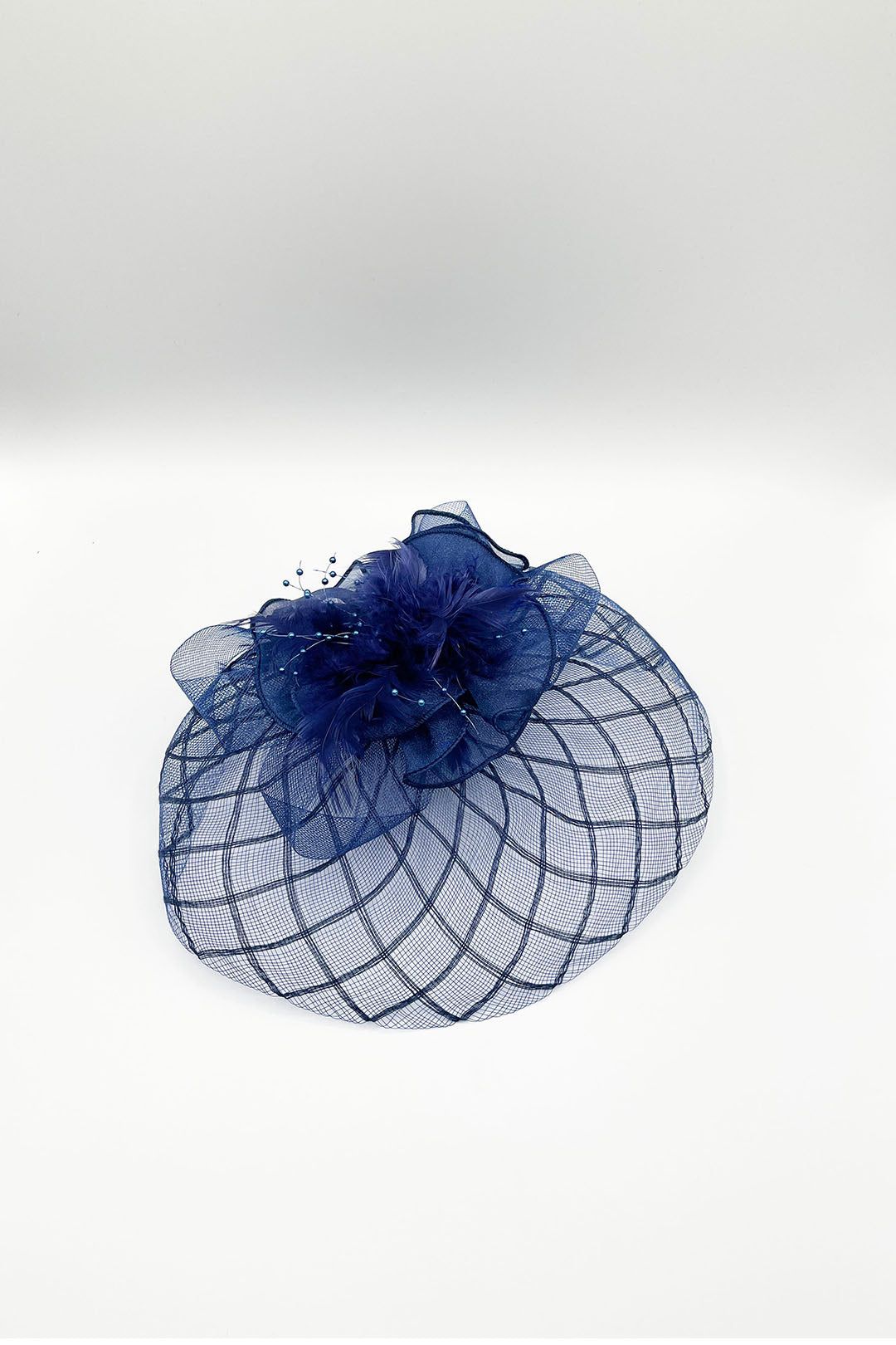 SVNX Feather Floral Mesh Fascinator