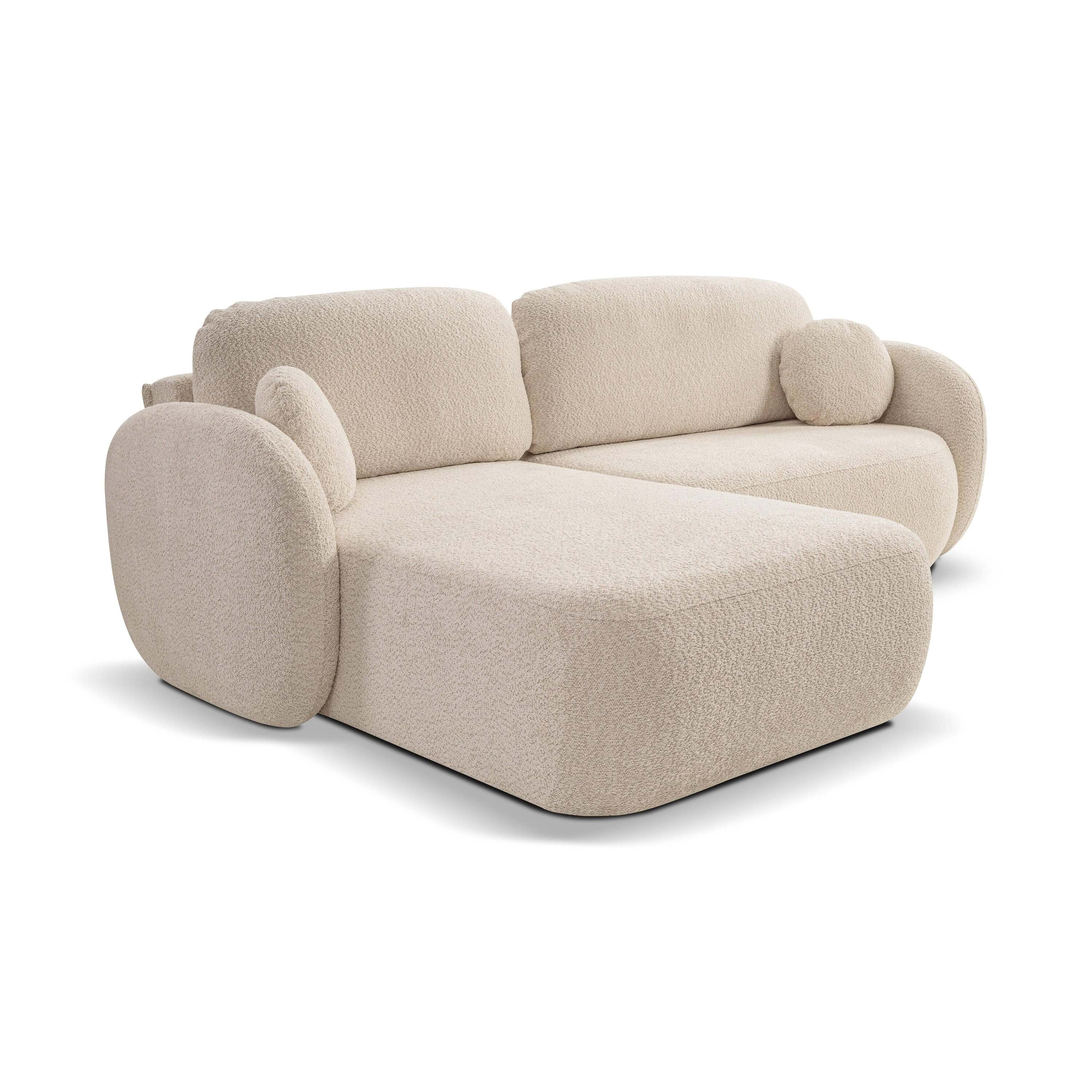 by fonQ Orin Hoekbank Links met Slaapfunctie - Bouclé - Ivoor