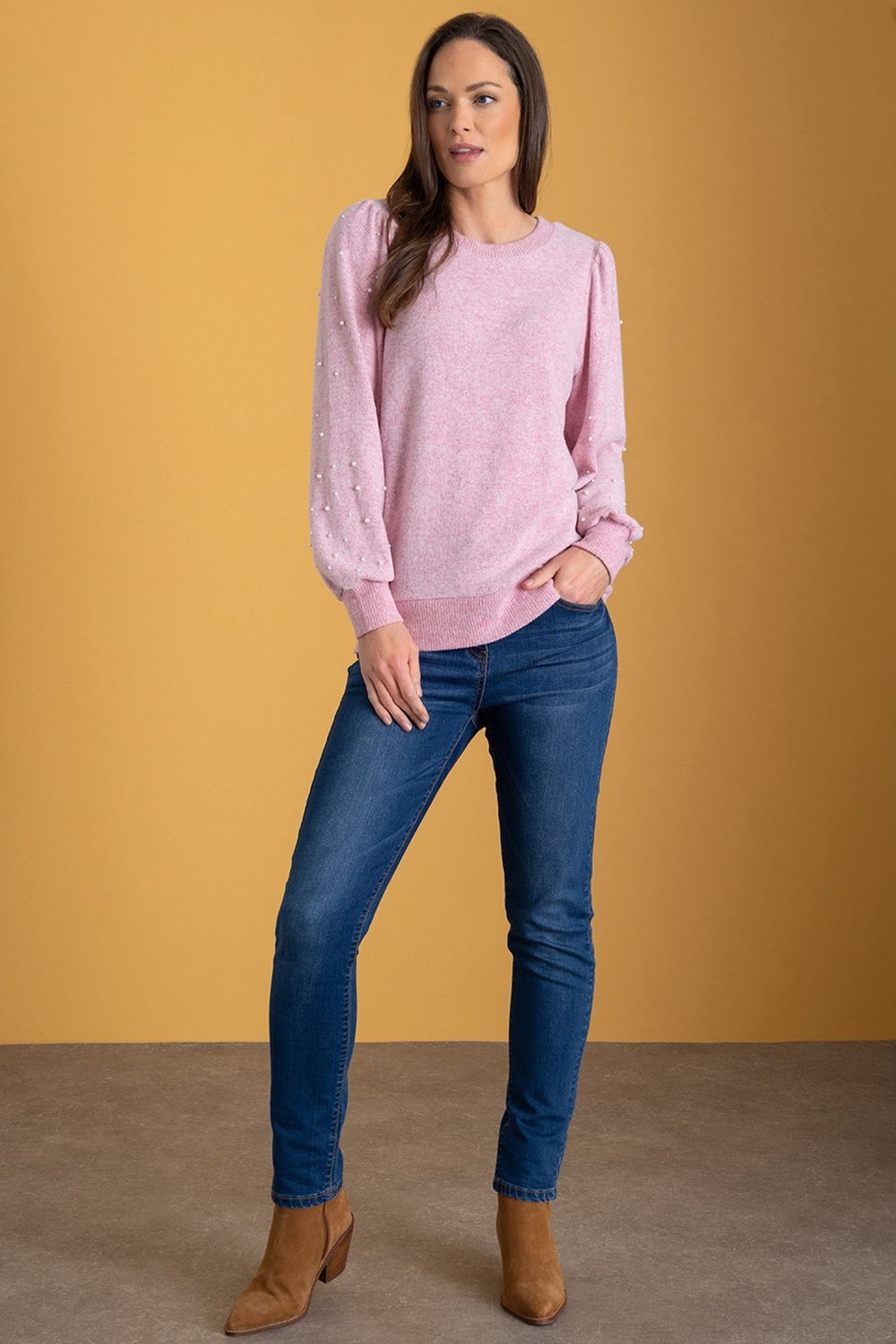 Klass. Embellished Blouson Sleeve Jumper