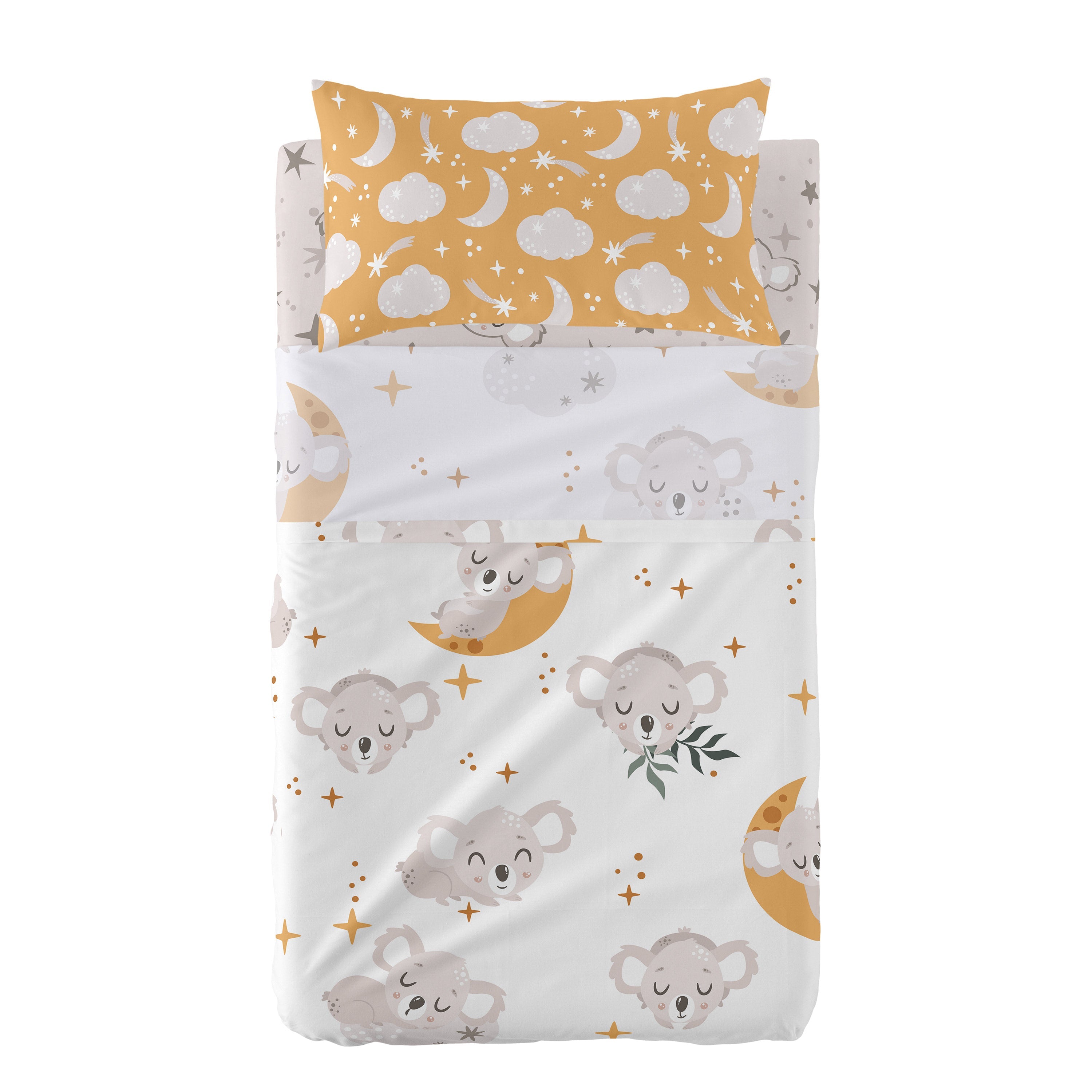 Baby koala Laken Set ledikant 2-delig Moshi Moshi, Veelkleurig, 100% k