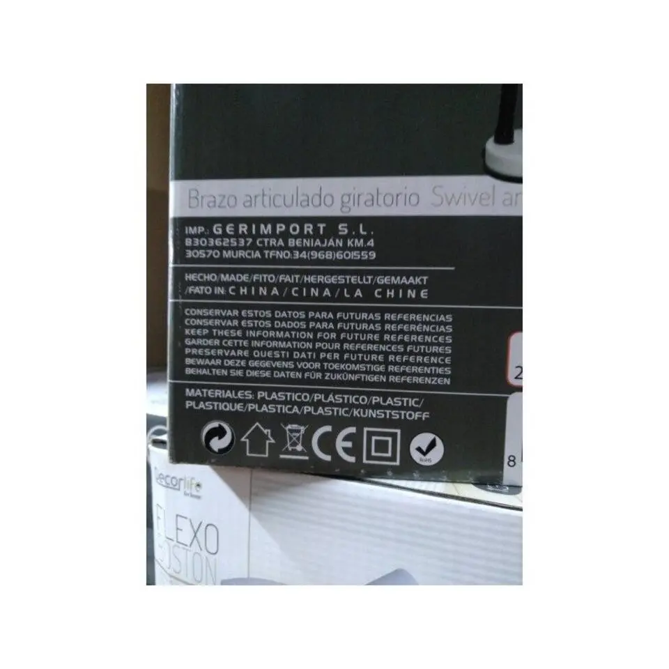 Gerimport Bureaulamp - wit - metaal - verstelbaar - 16 x 30 cm