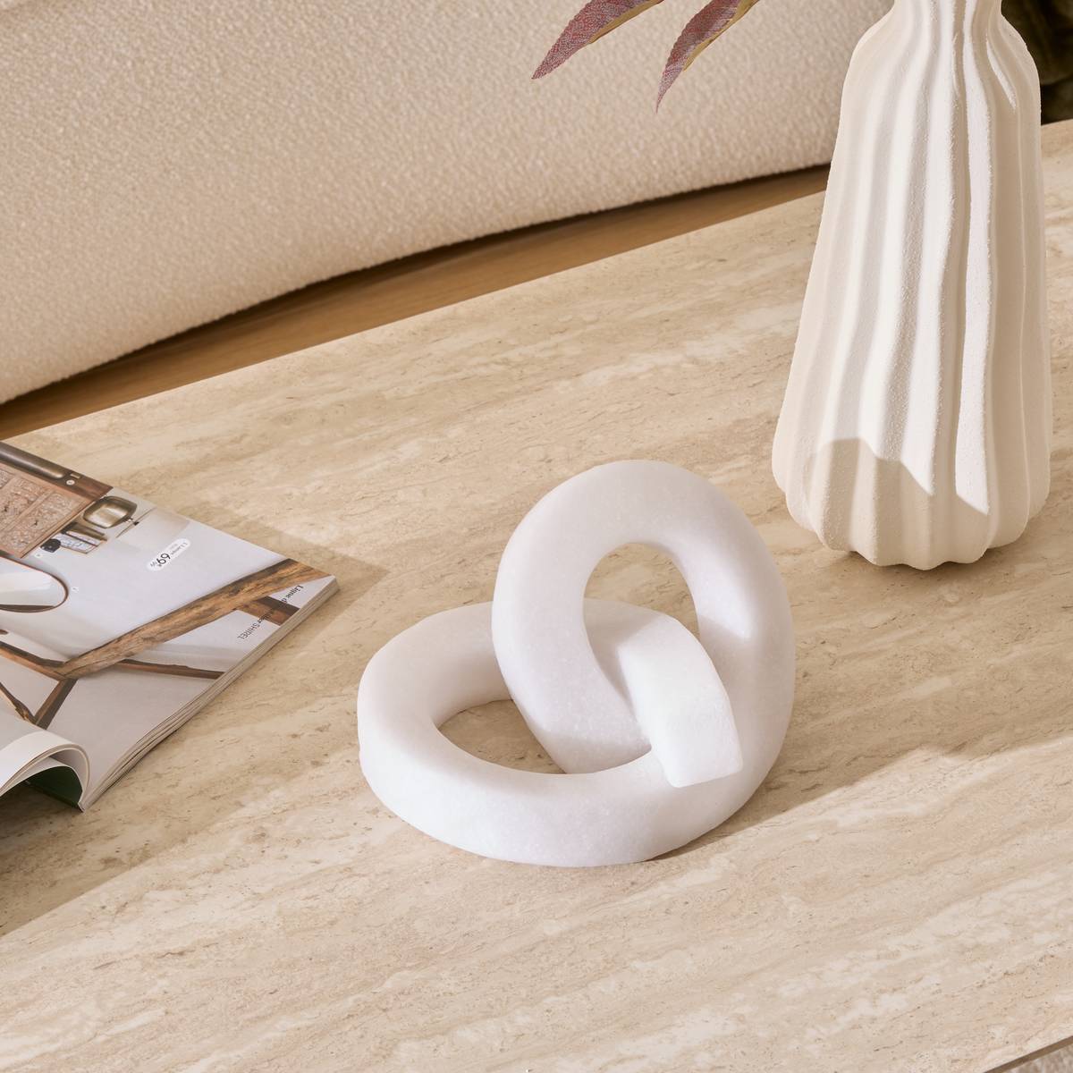 Decor to place "Louan" White, 20.5x17 cm